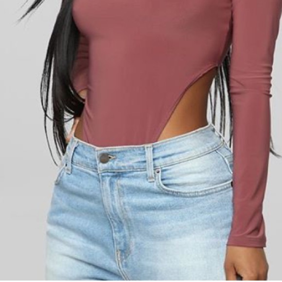 HP•NEW•L-XL•MAKE HIM SWEAT MOCHA MAUVE HIP BODYSUIT - Picture 5 of 7